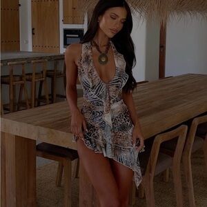 Animal Print Halter Dress